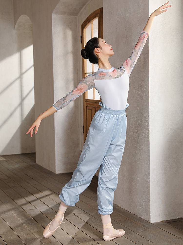 Ballet dance gymnastic body connecting female art test fitting exercise exercises Gaocanji training adult high -neck suit