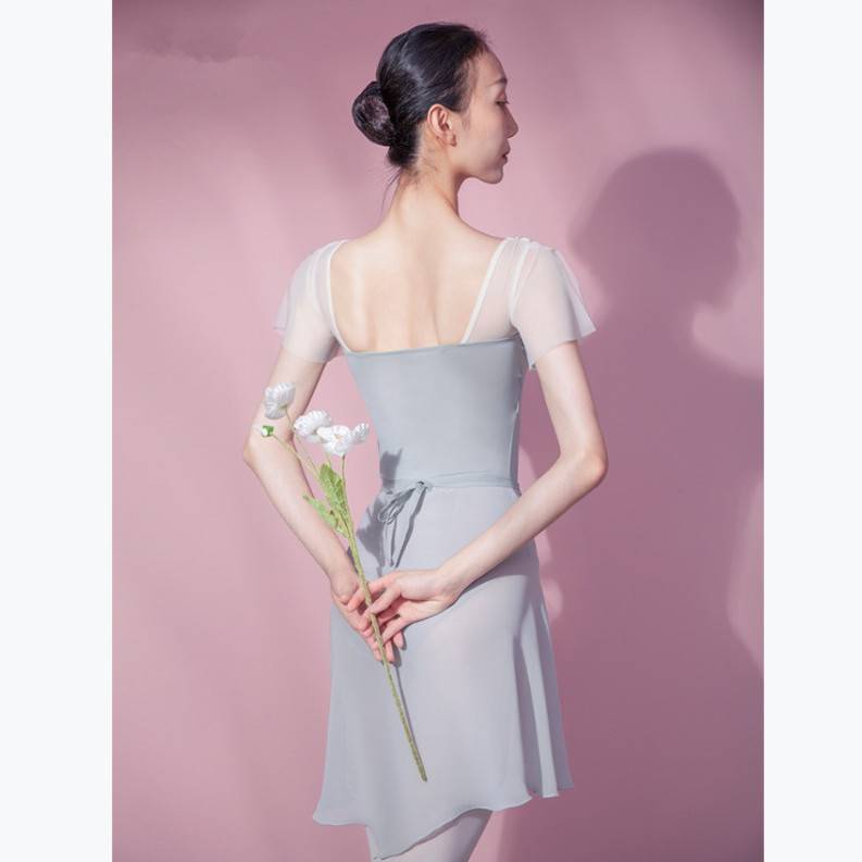 Ballet dance exercise conjoined horn sleeve -shaped body dance gymnastics clothing female adult art test training clothing summer