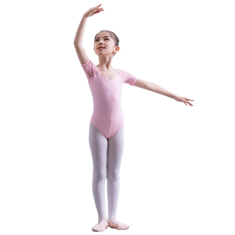 Yunyi girl dance service milk silk ballet dance exercise short -sleeved conjoined training service girl body service summer