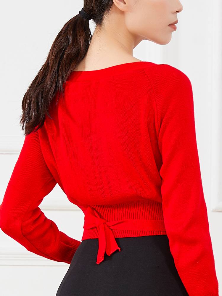 Winter dance clothing sweater outside the top of the female jacket adult long -sleeved suit ballet classical dance exercise uniform