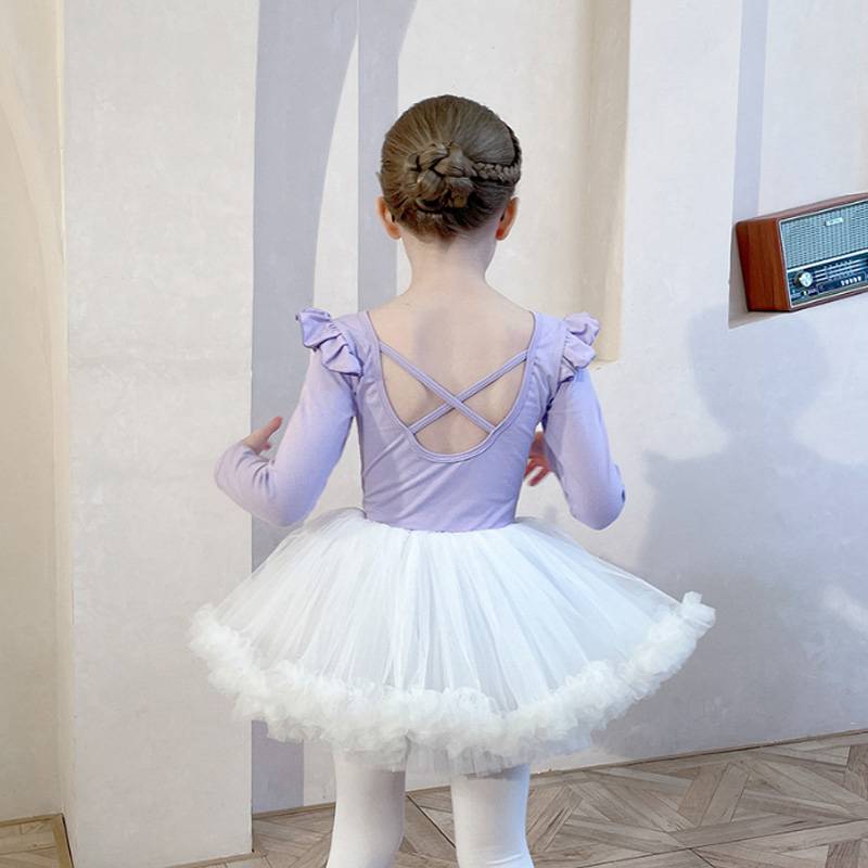 Dance service girl Xia Fei sleeve dance skirt children's short -sleeved exercise princess convex skirt girl ballet skirt