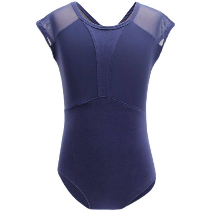 Children's dance service girl summer Chinese dance short sleeve test ballet body connecting white gymnast