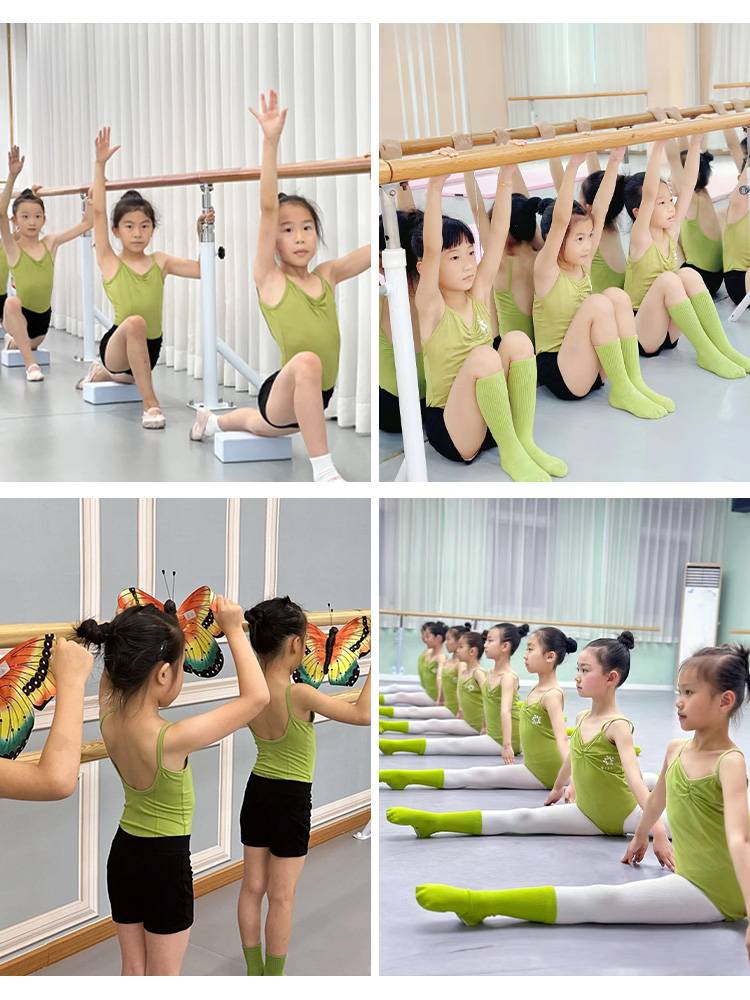Children's dance service green suspender training service three sets of girls in summer ballet Chinese dance test gymnastics uniforms