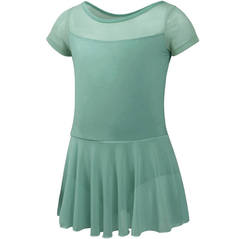Children's dance clothing long -sleeved ballet skirt girl short -sleeved exercise gymnastics dress dancing skirt Chinese dance test -level clothing