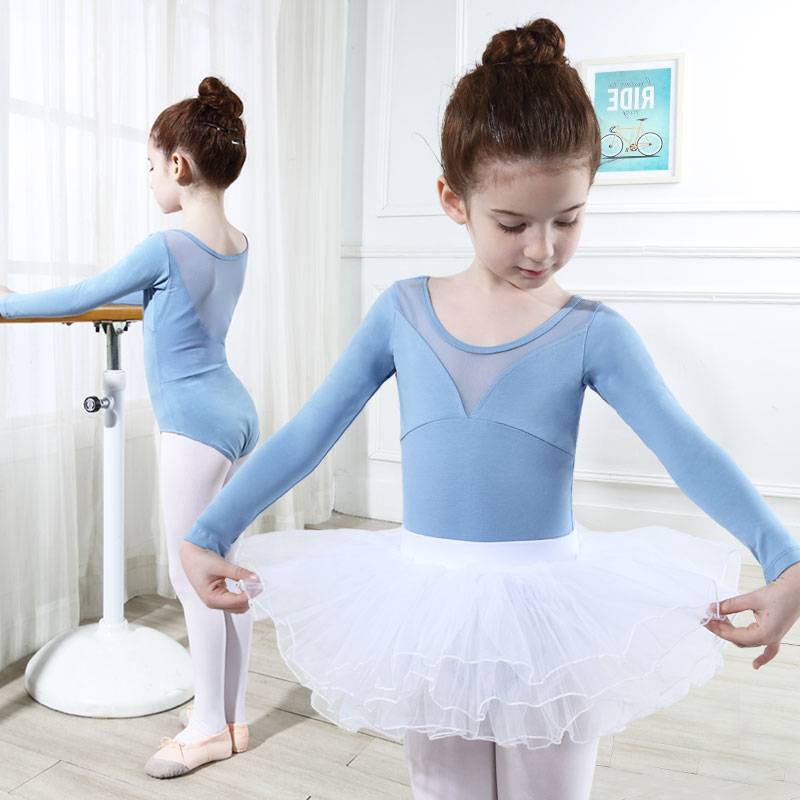 Children's dance clothing autumn long -sleeved girl practice clothes autumn and winter ballet skirts Chinese dance dance clothing