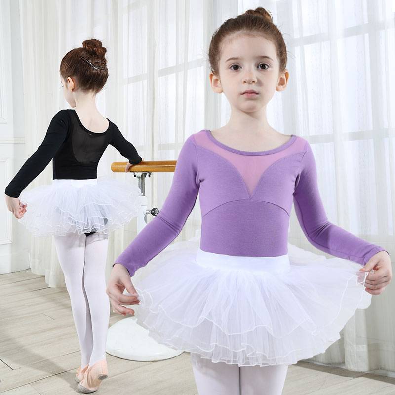 Children's dance clothing autumn long -sleeved girl practice clothes autumn and winter ballet skirts Chinese dance dance clothing