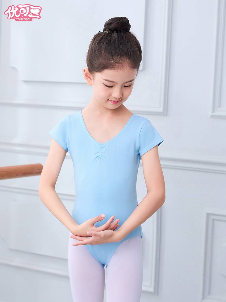 Dance service girl practice service blue Chinese dance test -level sports clothes children's dancing dance skirt ballet clothes body clothes