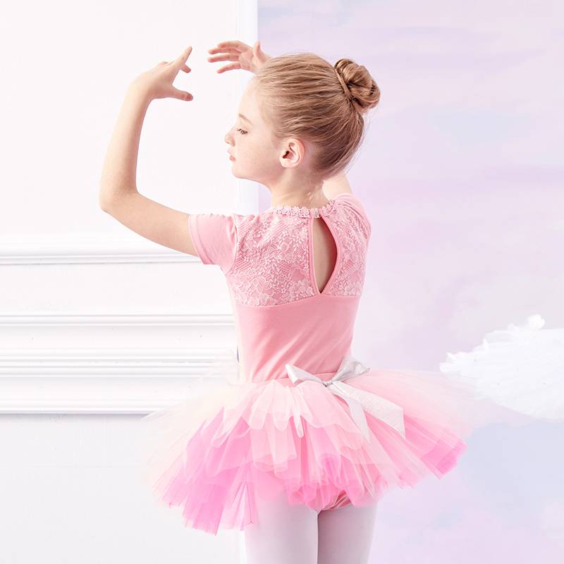 Spot children's dance service female skirt ballet skirt practice clothes to perform tightly performing semi -gauze.