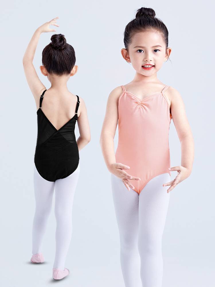 Children's dance service girl low -back net gauze practice service summer ballet connecting Chinese dance girl dancing clothes