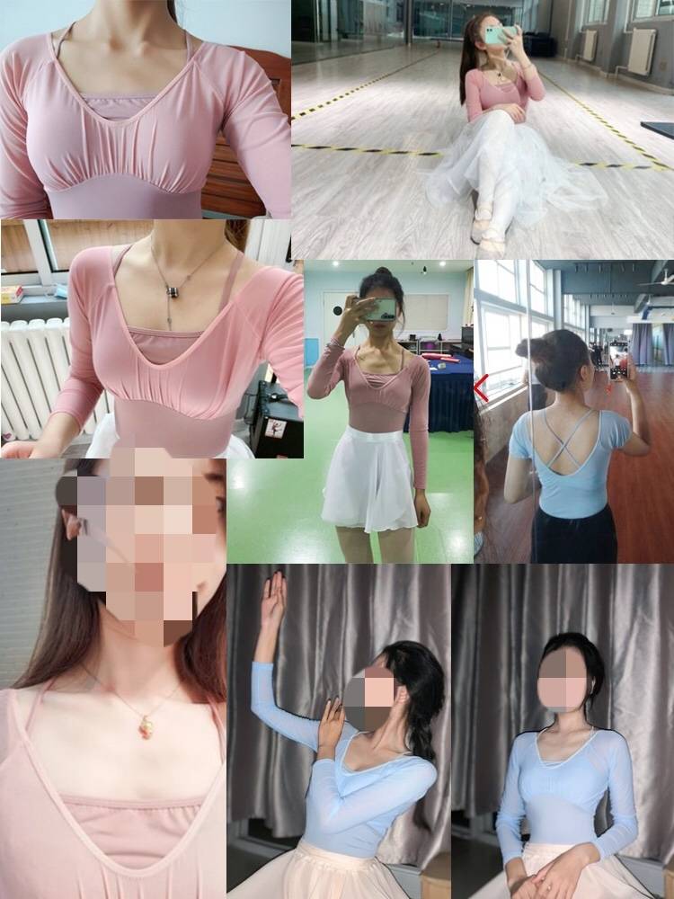 Ballet dance exercise summer short -sleeved adult female body dance service teacher air yoga gymnastics hanging neck clothes
