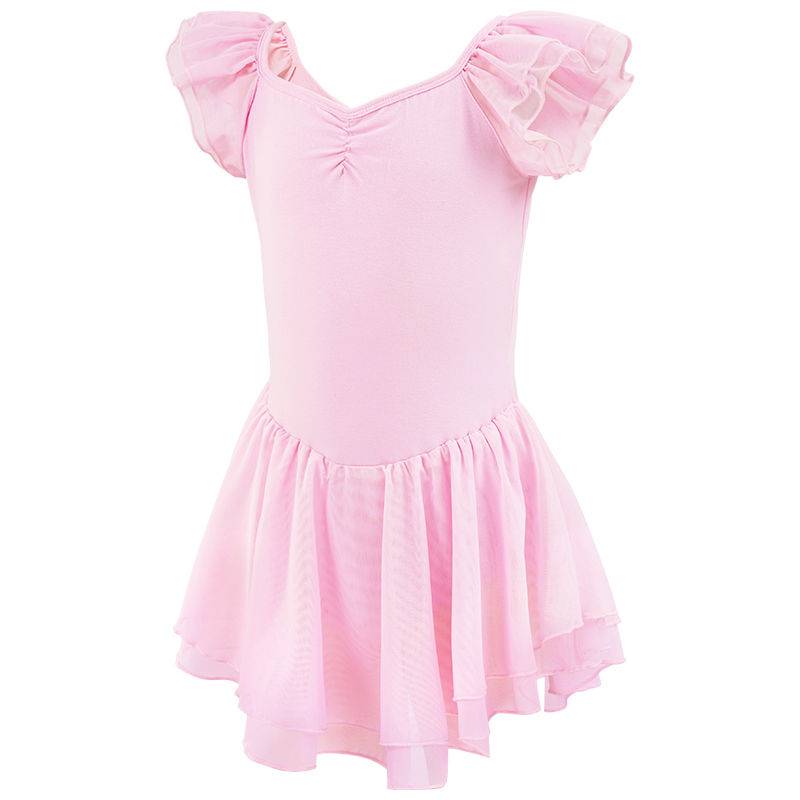 Dance service children's summer short -sleeved Chinese dance exercises, little girl dancing in shape clothing girl ballet skirt