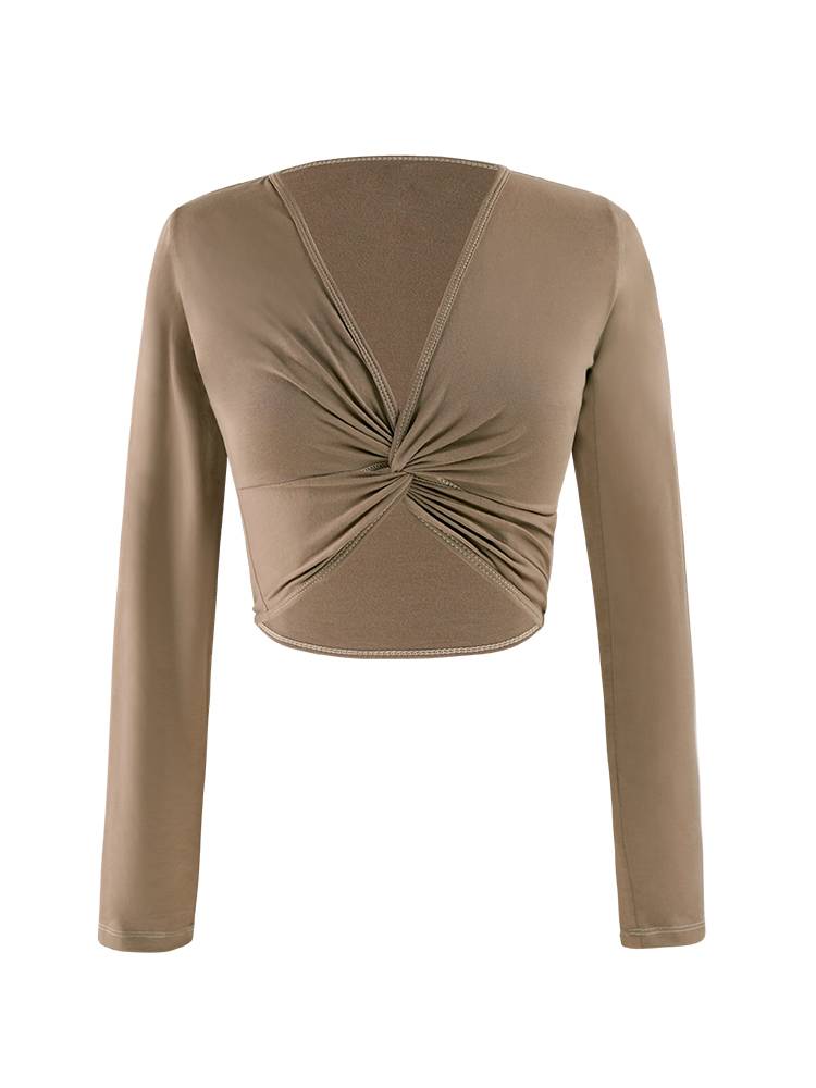 Dance jacket female spring and autumn thin blouse long -sleeved gymnastics dance dance outside with small ridge shoulder practice top shawl