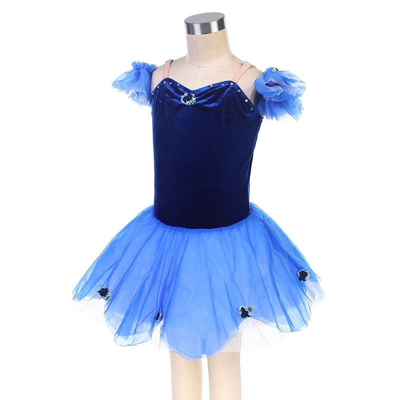 Ballet performance service children's blue competition dance clothes pumping puffed skirt professional ballet tutu skirt