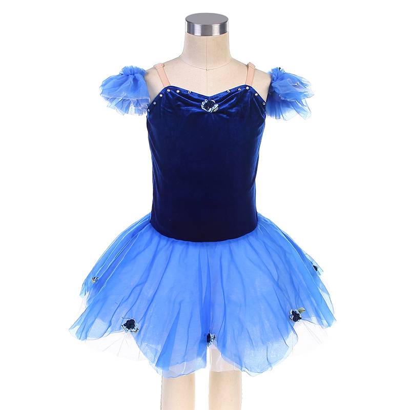 Ballet performance service children's blue competition dance clothes pumping puffed skirt professional ballet tutu skirt