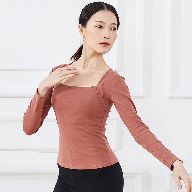 Dance clothing long -sleeved top female modern classical Latin national practice service ballet teacher art test training set