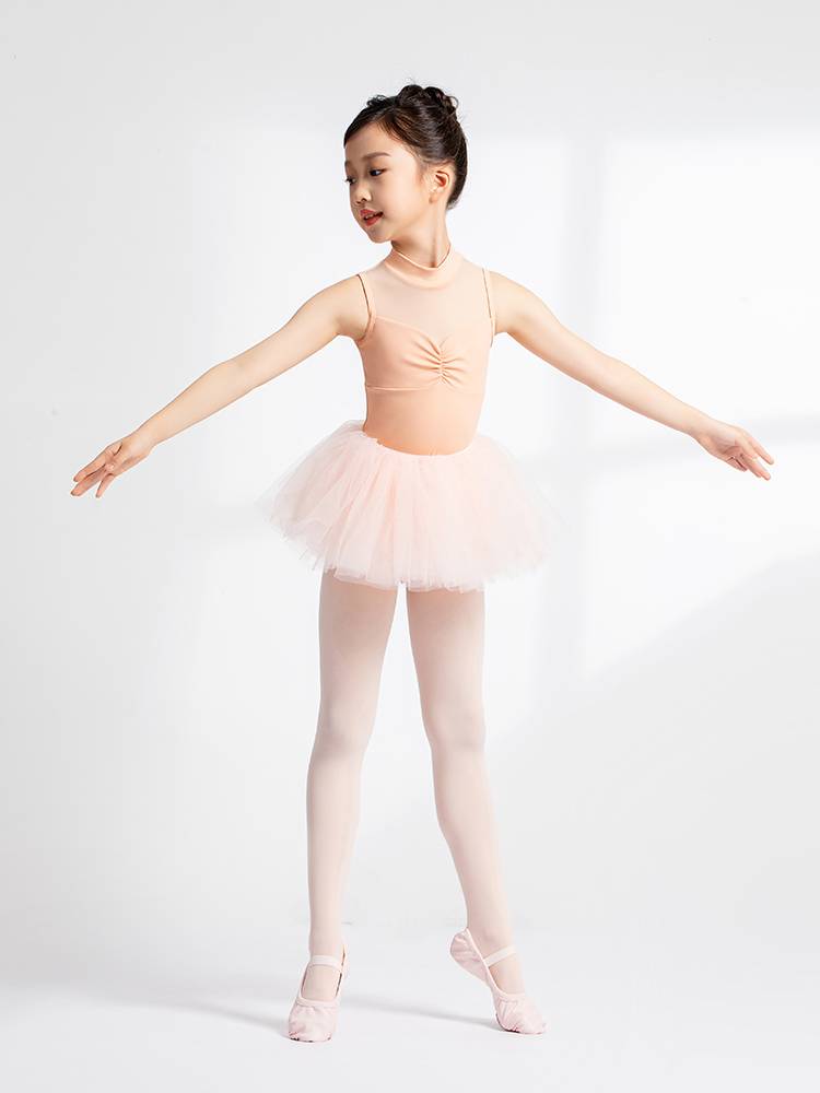 Sansha Sanzha Children's Dance Server Women's Sleeve Non -Bald Ballet Practice Soft Nylon