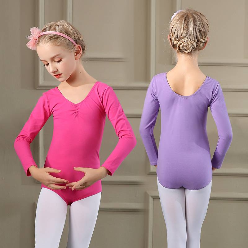 Ballet dance exercise girl pink long -sleeved juvenile gymnastic body test dancing young children conjoined dance service
