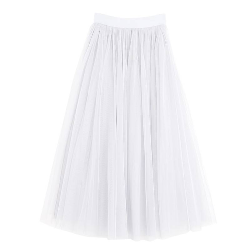 Ballet skirt skirt teacher net yarn dance skirt white mid -length adult practice skirt female soft yarn long skirt