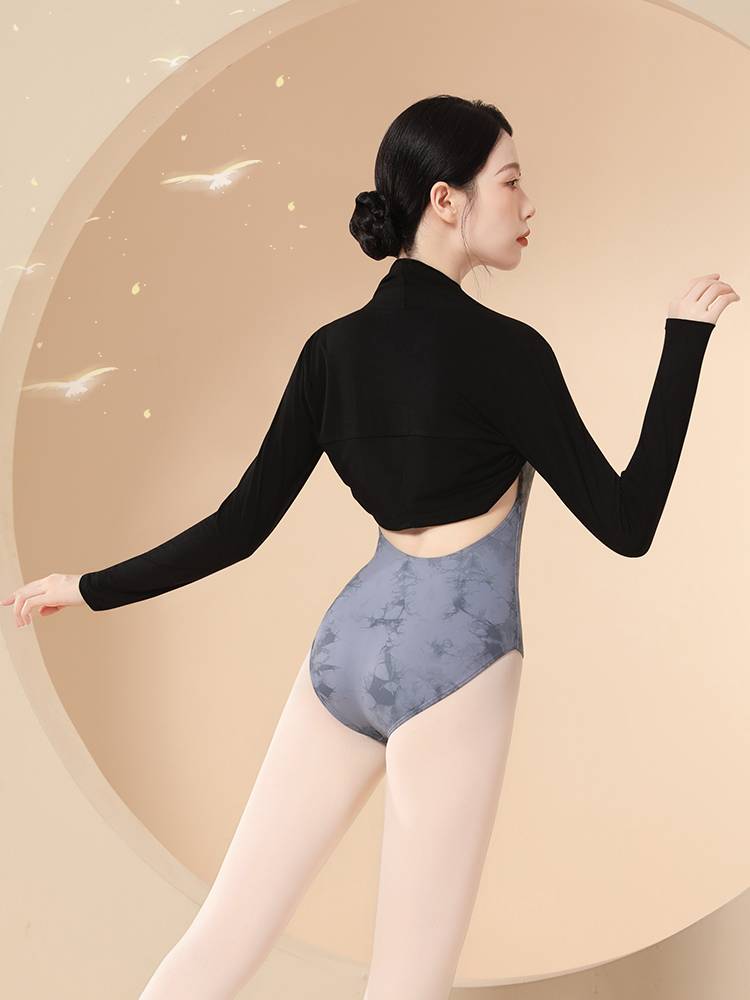 Ballet dance exercise service female standing printed gymnastics suit adult dance jacket Chinese dance test -level clothing