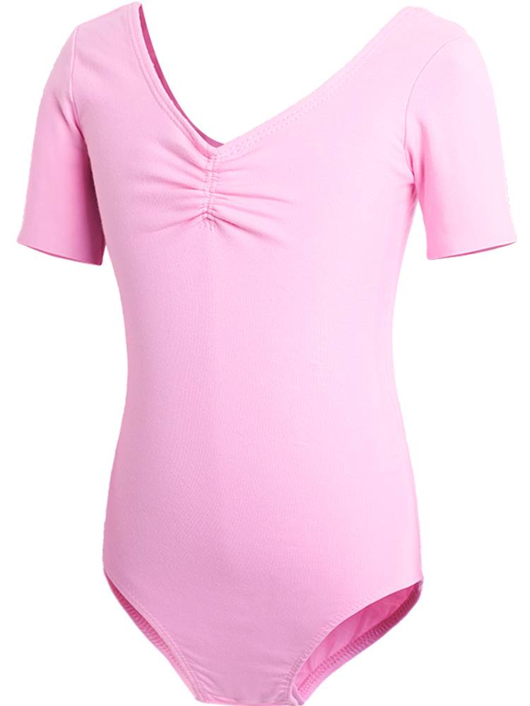 Children's dance service girls summer practice service short -sleeved ballet dance black Chinese dance -shaped dancing gymnastics uniforms