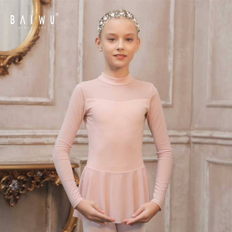 Baiwu ballet dance dance service long -sleeved suit training gymnastics yoga service children girl girl girl girl 120242008