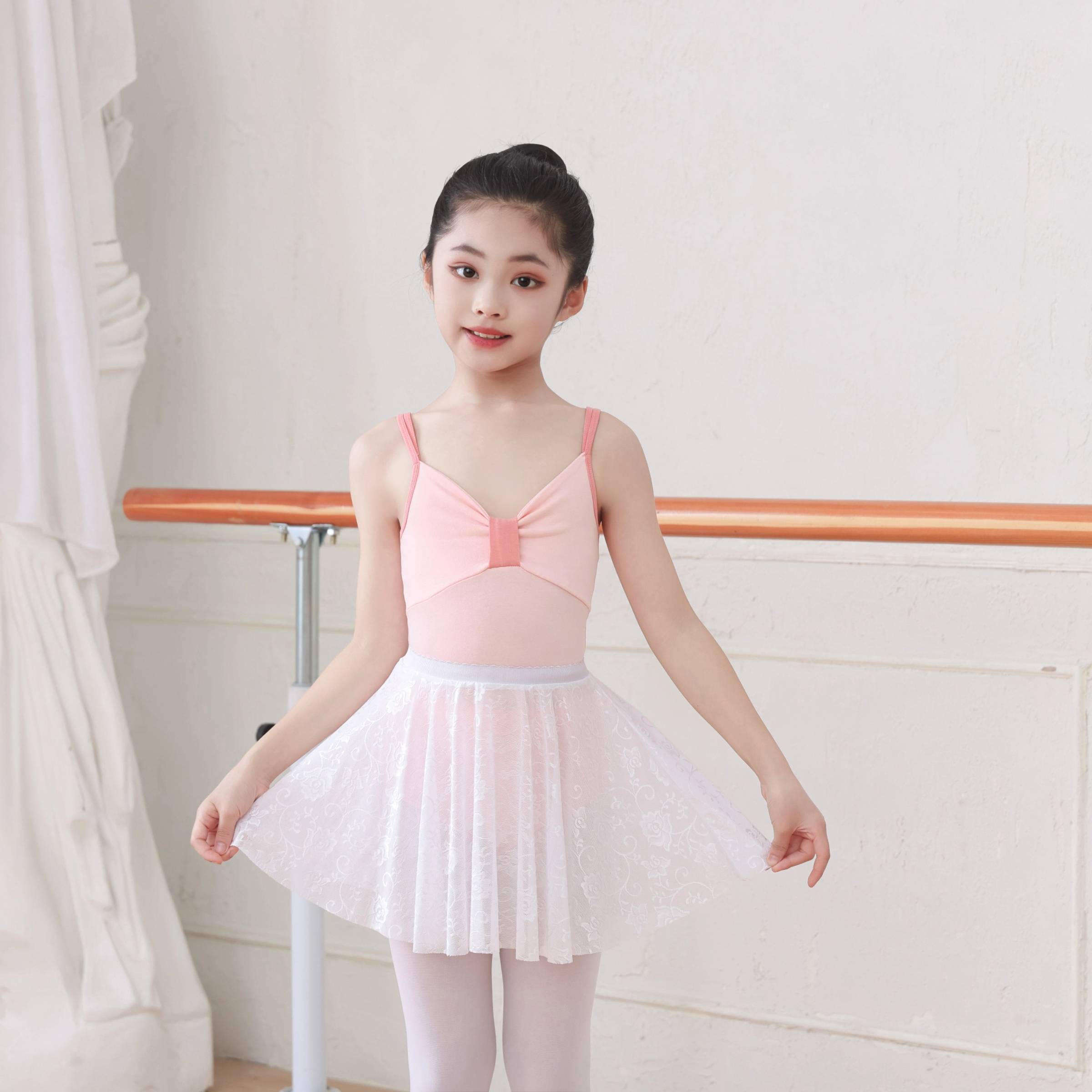 New children's dance service girls summer suspender training service children's ballet dance skirt Chinese folk dance sports clothes