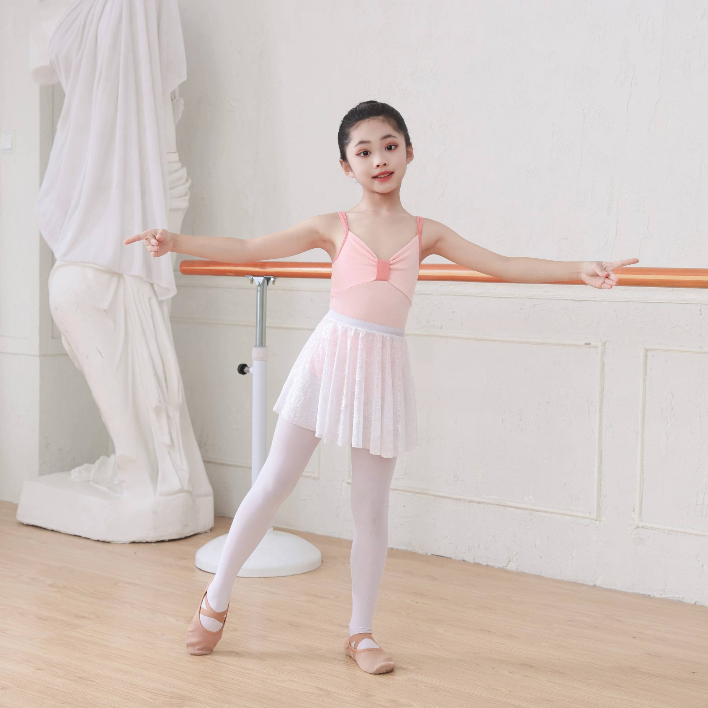 New children's dance service girls summer suspender training service children's ballet dance skirt Chinese folk dance sports clothes