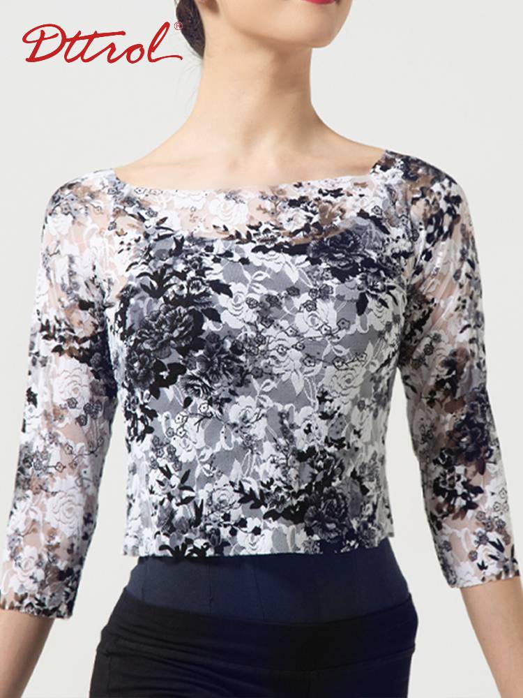 Classical dance gauze adult ballet dance net gauze top female practice service teacher dance service long sleeves seven -point sleeve
