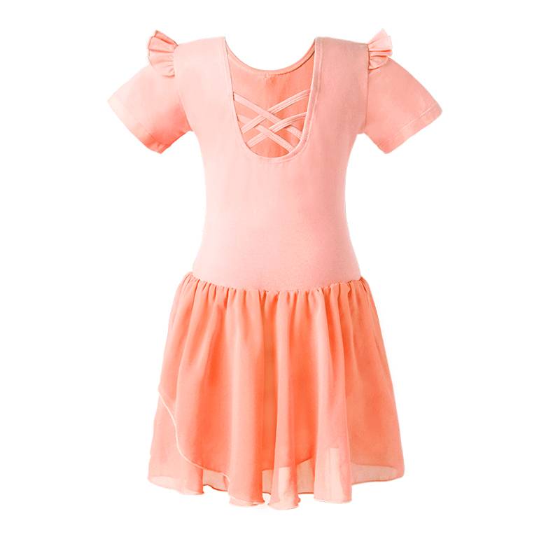 Children's dance clothing girl practice service suspender Chinese dance skirt girl dancing ballet skirt short sleeve figure clothes