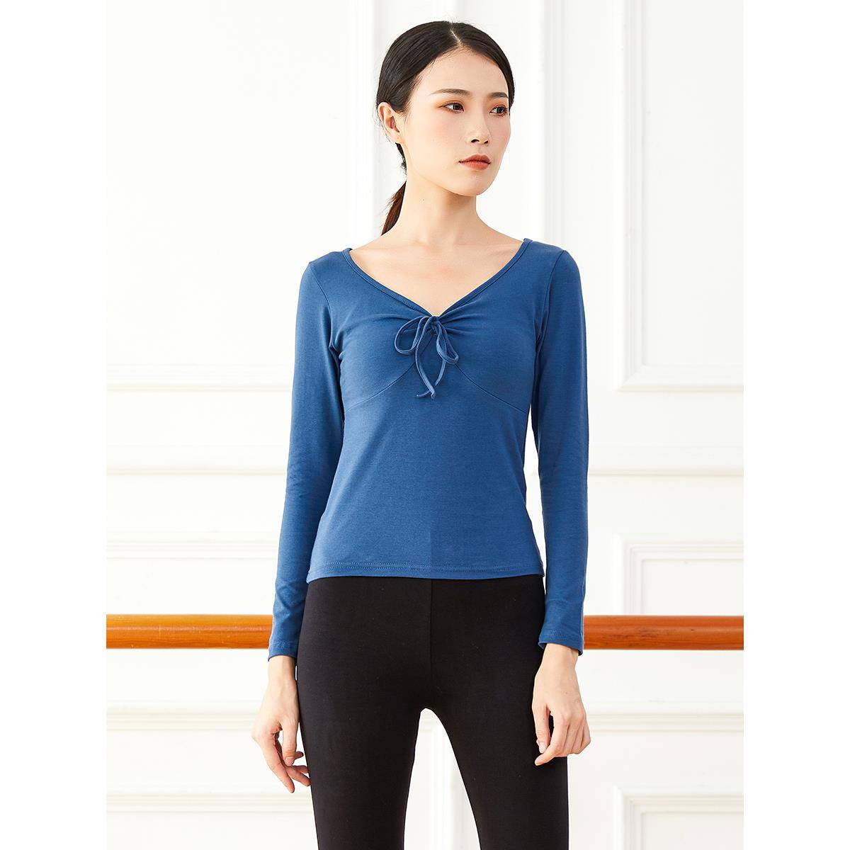 Dance practice uniform top female modern classical Latin ballet base training autumn and winter long -sleeved teacher shape set