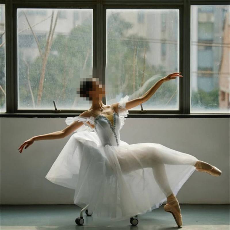 Ballet dance skirt performance white adult competition professional dance gauze skirt skirt fairy long skirt ballet performance clothes