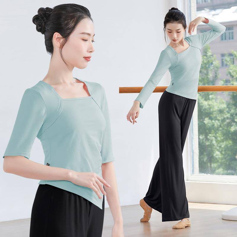 Dance clothes spring and summer -shaped sports, training clothing women's top ballet classical dance suit adult teacher training uniform