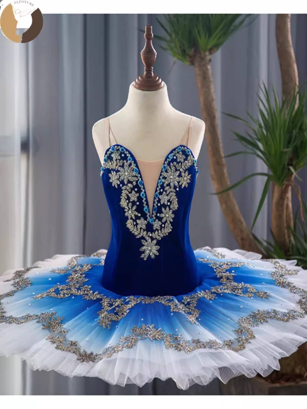Children's professional ballet performance service girl dance gauze skirt convex skirt blue bird ballet competition test service