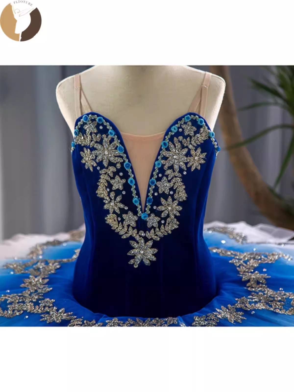 Children's professional ballet performance service girl dance gauze skirt convex skirt blue bird ballet competition test service