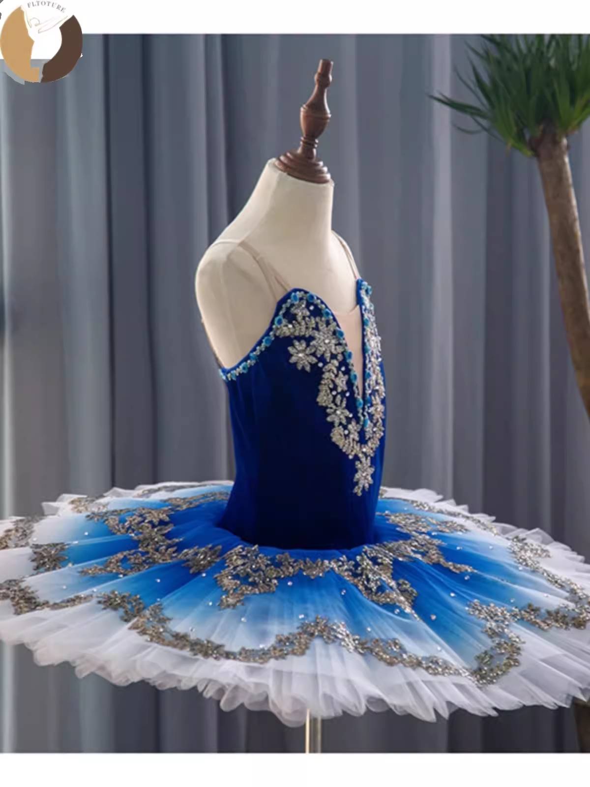 Children's professional ballet performance service girl dance gauze skirt convex skirt blue bird ballet competition test service