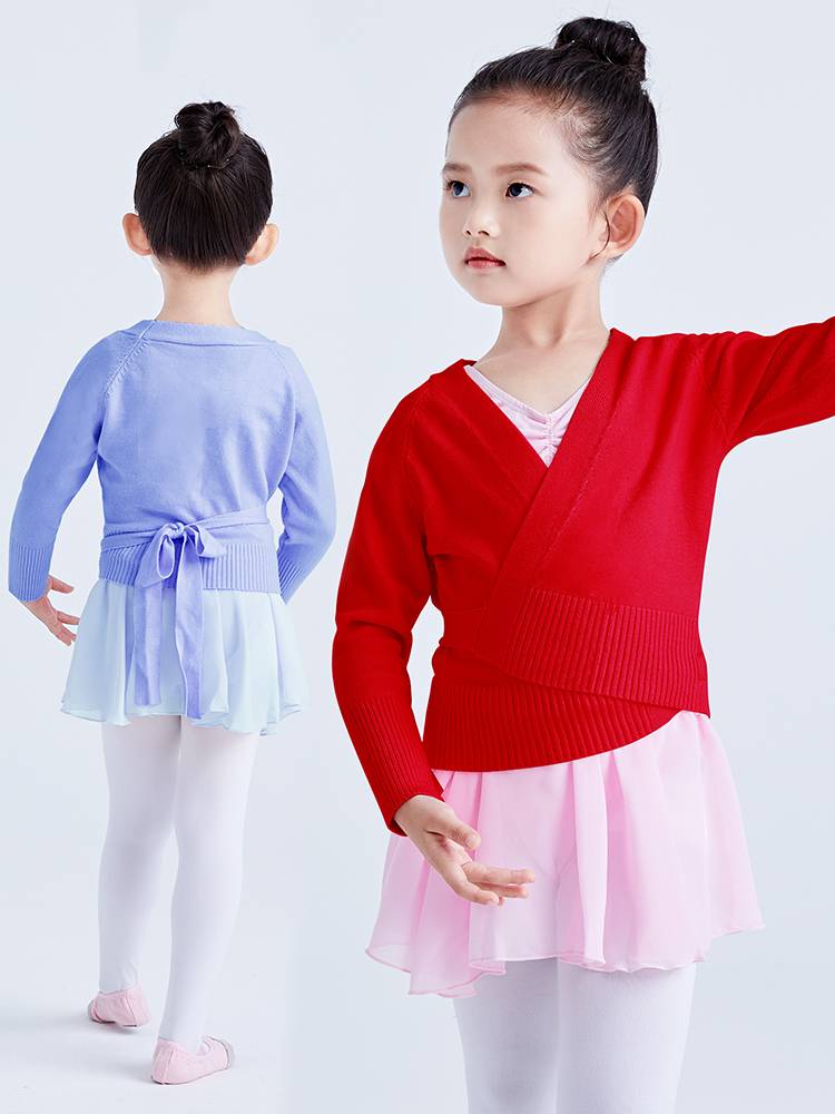 Children's dance sweater girl autumn and winter long -sleeved cardigan practice jacket ballet dance sweater small shawl