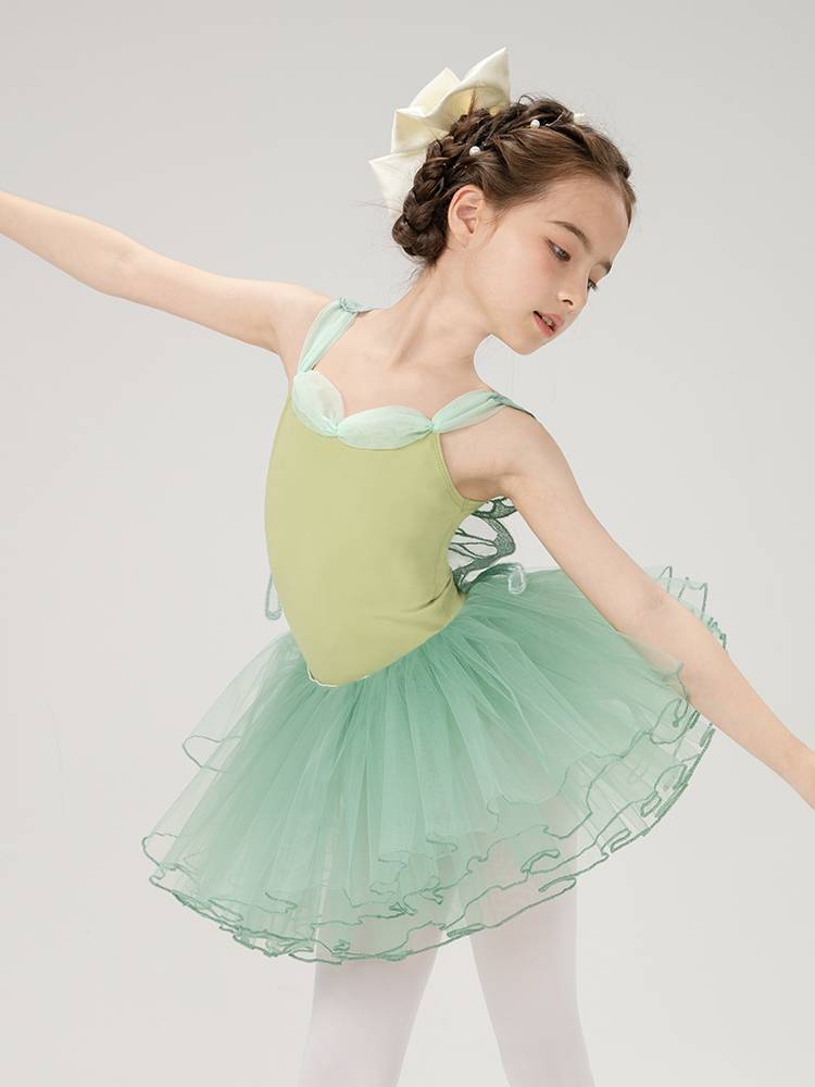 Children's dance practice service girl ballet body service summer suspender butterfly gymnastics service young children performing gauze skirts