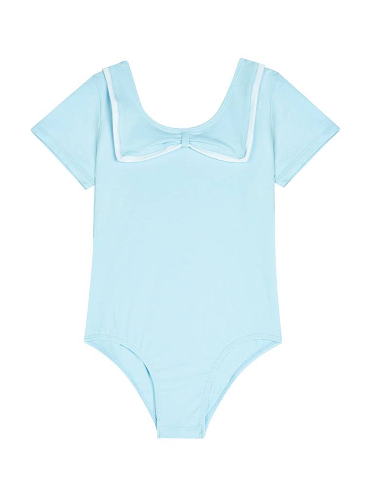 New ballet dance service children's dance service Chinese dancing gymnastics uniforms summer butterfly collar short sleeve conjoined exercise uniform