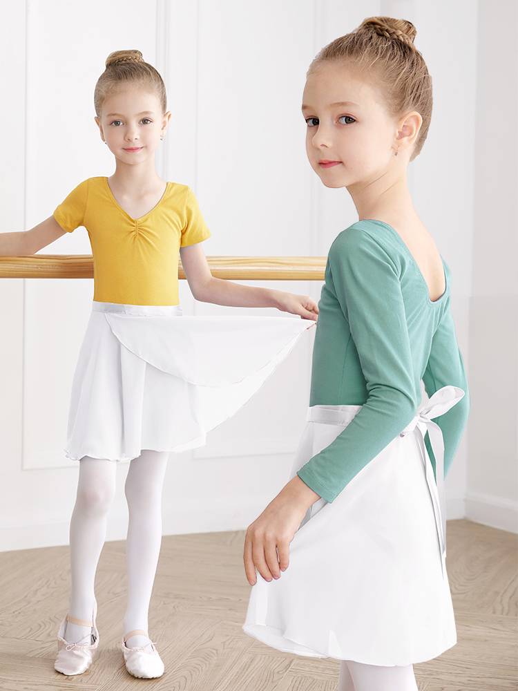 Children's dance service summer short -sleeved girl ballet body exercise uniform Chinese dance dance dance clothes split