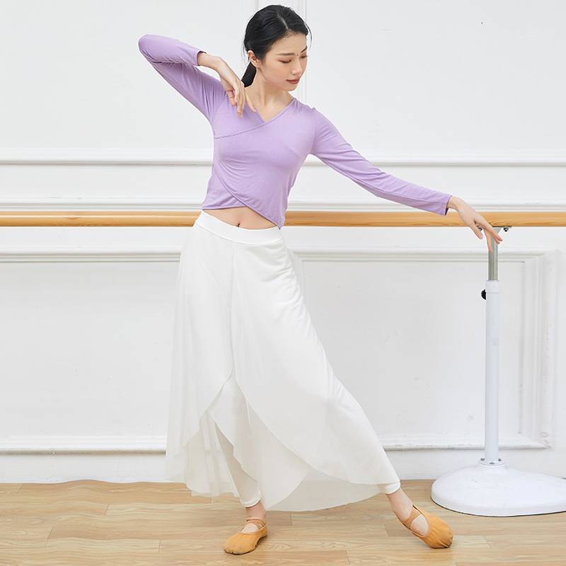 Spring new dance service adult classical dance -shaped body exercise pants female ballet long slim skirt square dance service