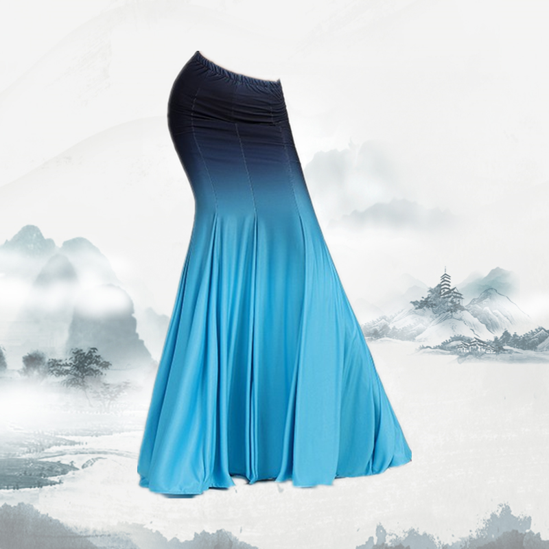 Dai dance clothing Dai dance skirt children practice skirt dance training test grade clothing Half -body bag hip long skirt