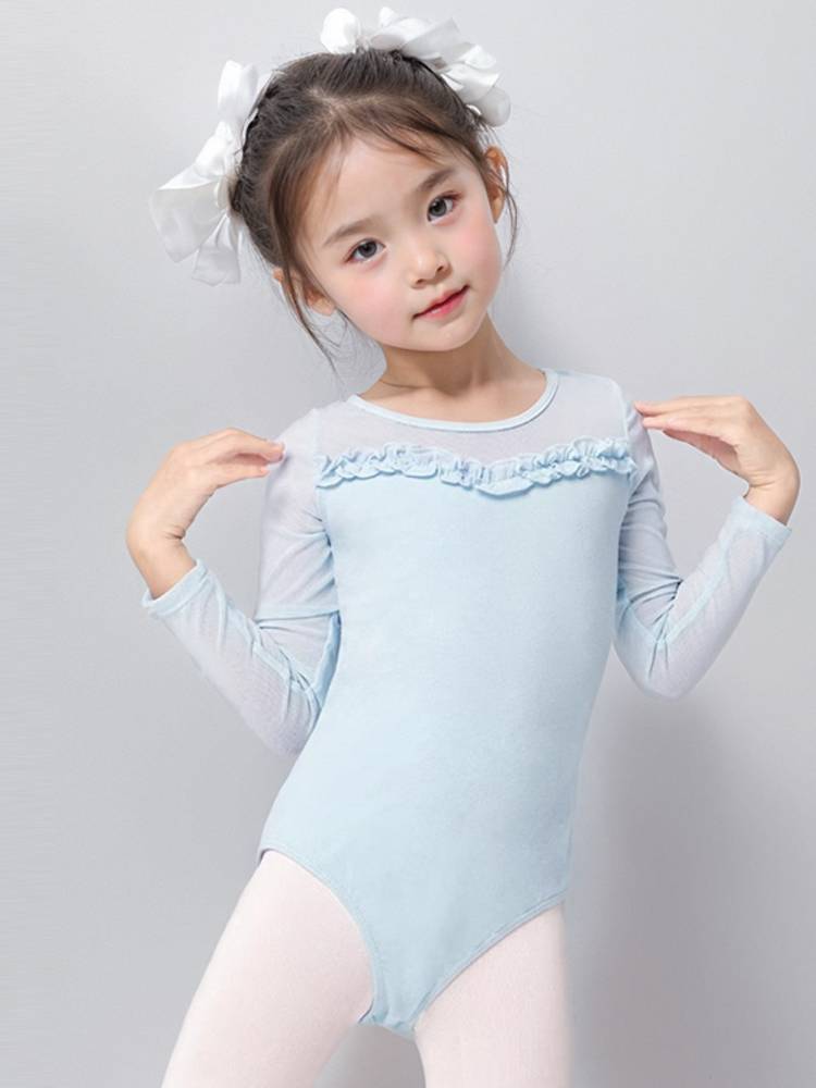 Children's dance service girls summer long -sleeved exercise, ballet dance dance service Chinese dance body service grade clothing