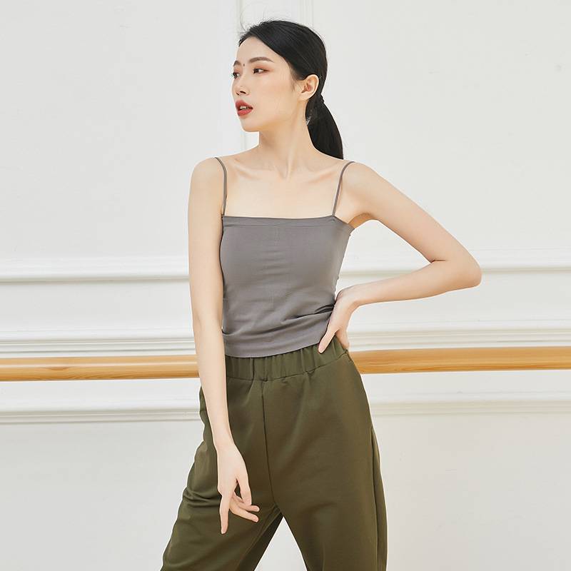 Dance clothing vest female ballet Modern national classical dance exercise juvenile camisole body clothes with chest pads
