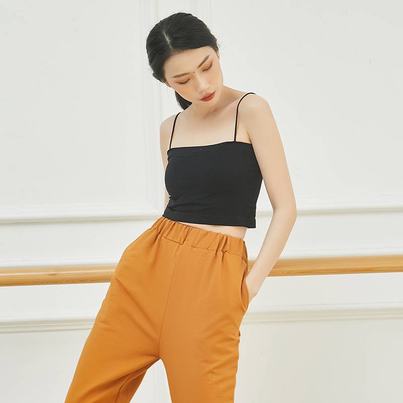 Dance clothing vest female ballet Modern national classical dance exercise juvenile camisole body clothes with chest pads