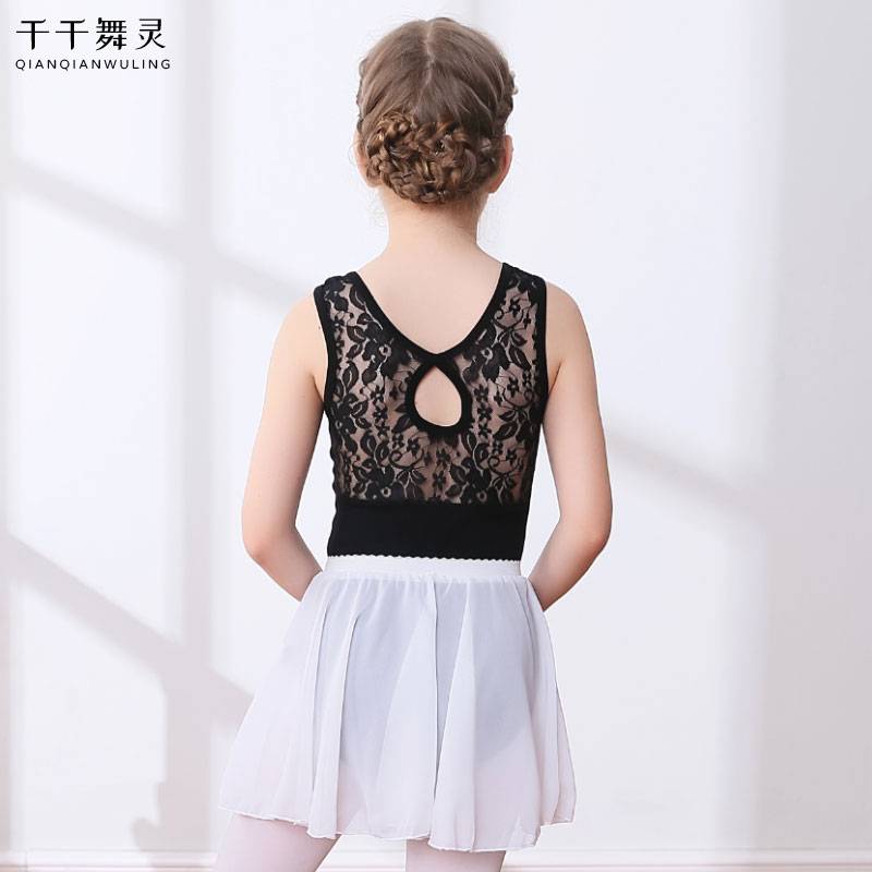 Dance service children's ballet skirt conjoined clothes spring and summer practice clothes, top gymnastics Chinese dance set