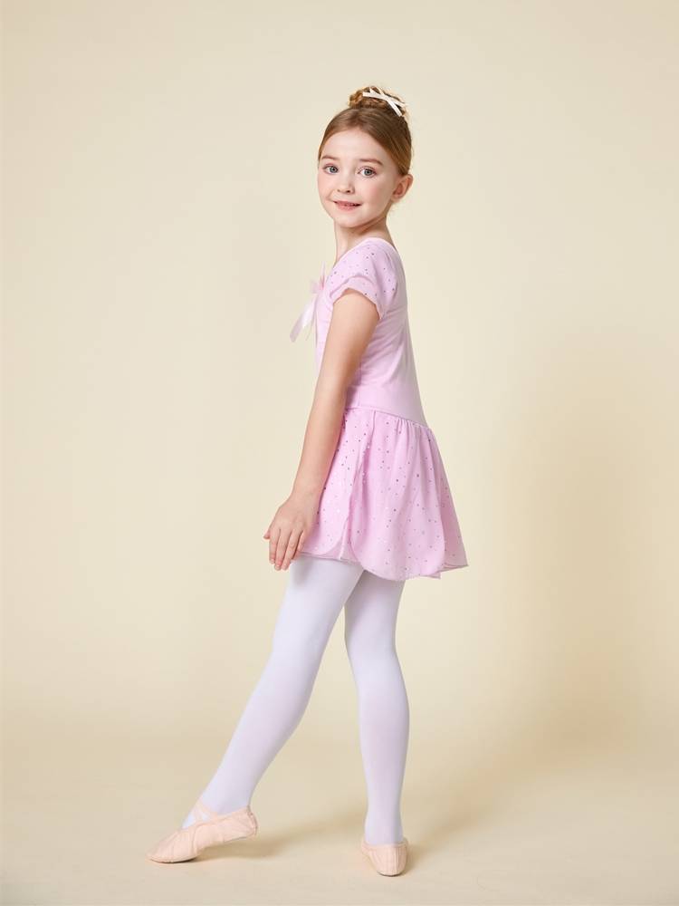Mazzykids Girls Dance Series Bowbon Diamond Sweet Performance Playing Ballet Pink Clothing Skirt