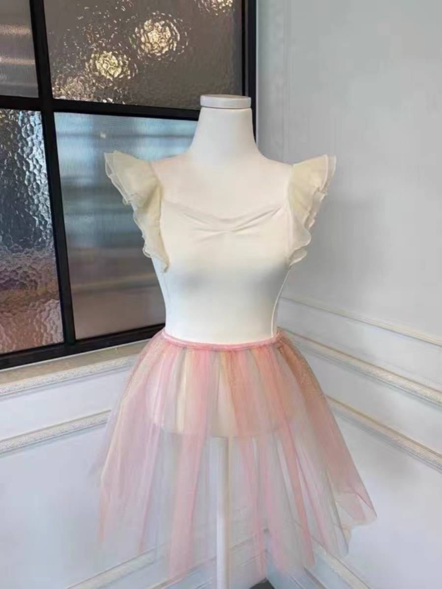 Zhu Di ballet dance exercise conjoined clothing with ruffled edge -shaped sports dance service gymnastics service female adult training uniforms
