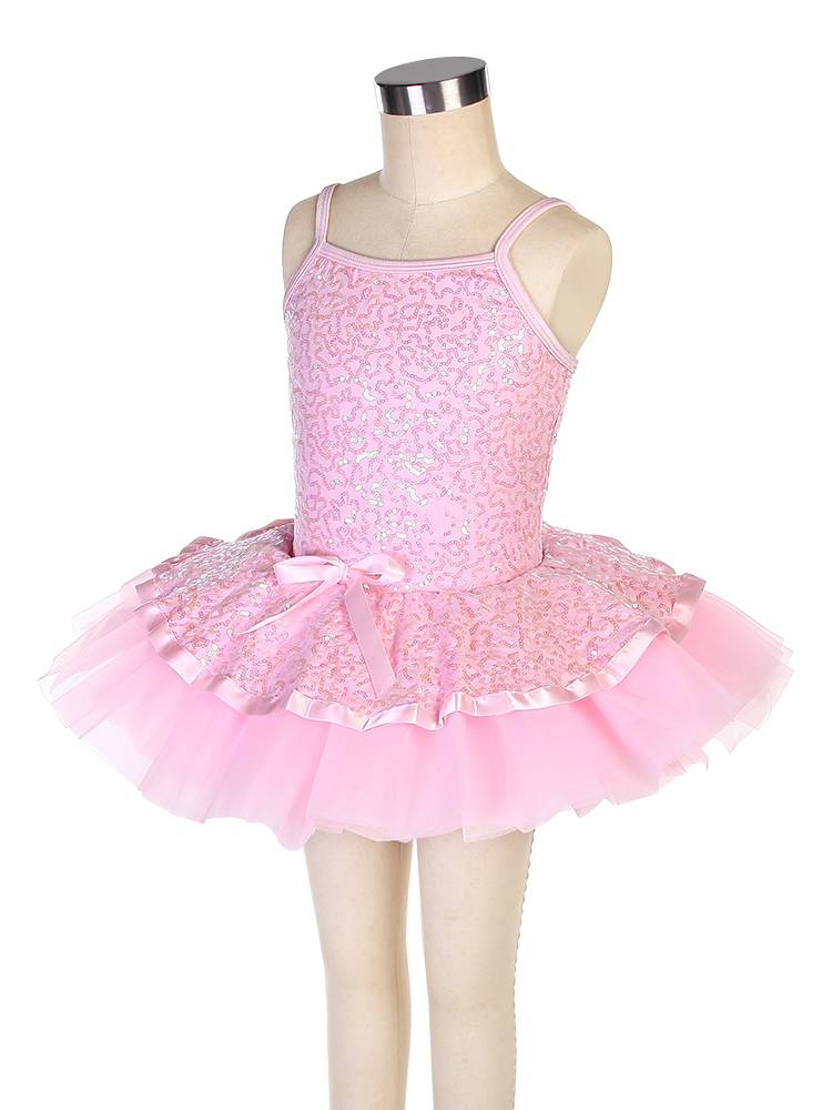 Ballet performance service children's pink professional performance service competition puffed skirt short skirt beads ballet tutu skirt