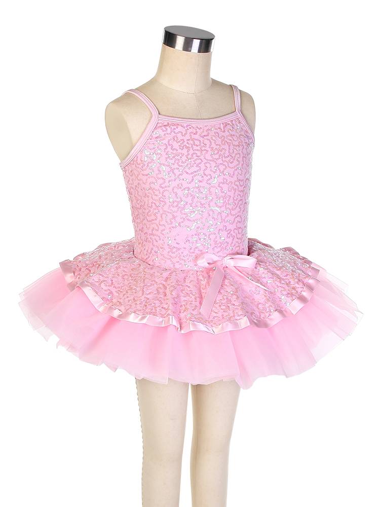Ballet performance service children's pink professional performance service competition puffed skirt short skirt beads ballet tutu skirt