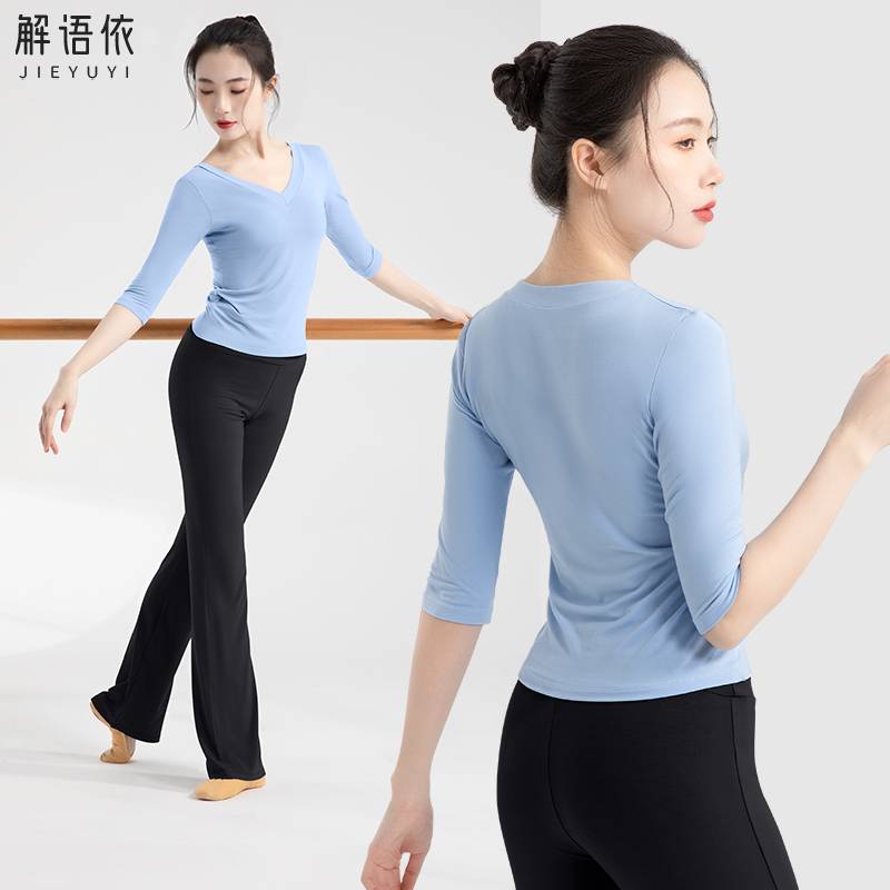Xinjiang department store dance service short -sleeved top female Modal training ballet Chinese dance classical modern dance